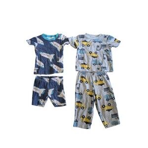 Carters Pajama Sets (4pcs):Exavator PJs, Grey Astronaut Pjs 18 Month